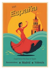 Spanish Vintage Poster Spanish Art Wall Print Retro Spanish Decor A3 size