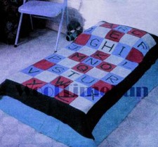 Knitting Pattern Baby Alphabet Bedspread/Blanket/Throw. Easy Make.