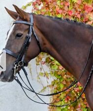 Black cob leather double