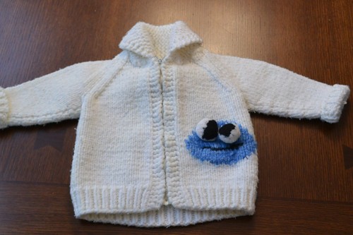Vtg hand knit cookie - vtg, monster