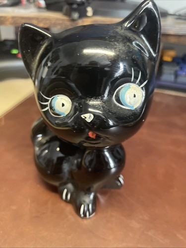 Black porcelain cat - porcelain, figuirine