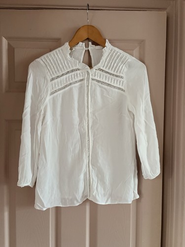 White blouse pintuck lace - white,