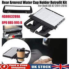 For Audi A6 A7 2011-2016 Rear Armrest Water Cup Holder Retrofit 4G8863289A 4PK