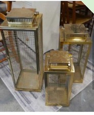 Cage Graduated Gold Lanterns