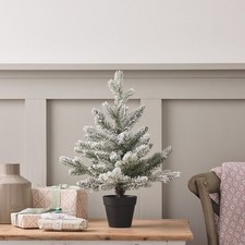 60cm Snow Covered Mini Christmas Tree in Black Pot BRAND NEW