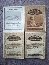 Vintage Handbook of Knitting & Crocheting x3 & What to Knit for Baby x1 books