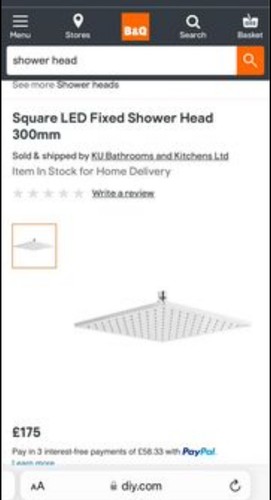 Shower head 300mm - b&q,