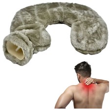 Neck & Shoulder Hot Water Bottle Soft Warm Fleece Cover Muscles Pain Reliever