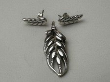 Pandora Silver Leaves Necklace Pendant Only and Earrings Set Available Worldwide