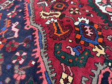 ANTIQUE ORIENTAL RUG 7x10 HAND-KNOTTED VINTAGE handmade colorful old real 6x9 ft