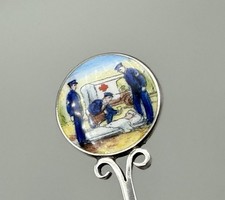 Rare Art Deco Birmingham 1930 Sterling Silver & Enamel Ambulance Service Spoon