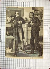 Original Old Antique Print Medicine Men Bottle Jars Cognac Alcohol