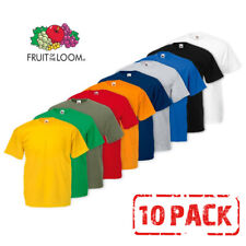10 Pack Fruit of the Loom T Shirts T Shirt Short Sleeve Cotton Plain Men/Women