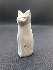 Soap Stone Cat Ornament Vintage Handmade carved 1980s