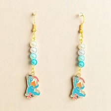 ** Cute Disney Eeyore Inspired beaded Dangle Earrings **Handmade**