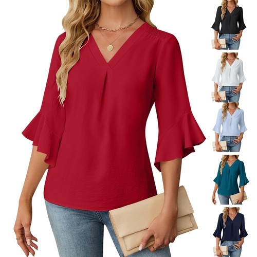Women summer top neck - v,