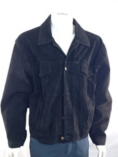 B&S Exclusive Leather Black Suede Jacket Mens Size XL Vintage Classic Smart