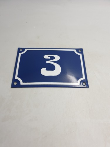 Enamel metal house number - number, 3