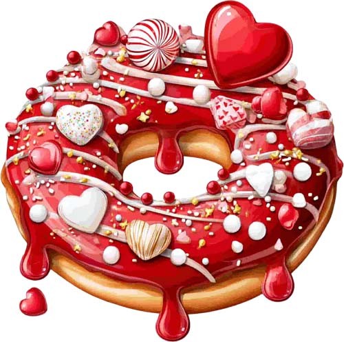 Valentine day donut wall - day, art