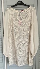 Stunning Next Ladies Runway Collection Beige Lace/Sheer Dress- Size S-BNWT
