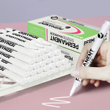 12x White Acrylic Paint Pens Permanent Marker Painting Scrapbook Smooth Ink Flow