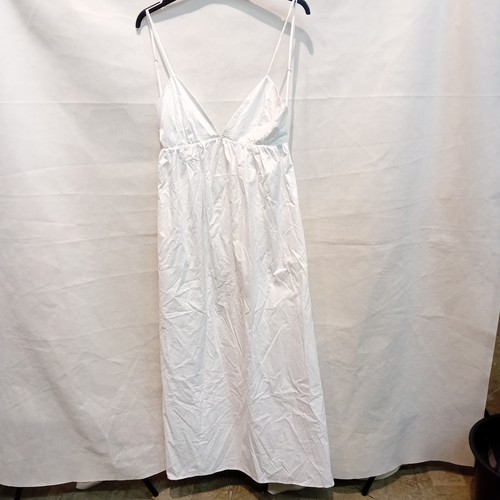 Zara white cotton maxi dress - white,