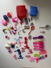 Vintage Bundle Barbie / Simba Hair & Travel Accessories Dollhouse Items Suitcase