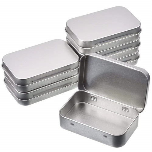 Small square metal tin - square, box