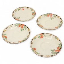 Alfred Meakin Garrik 1930s Art Deco Autumnal Saucer Mini Plate Dish - set of 4