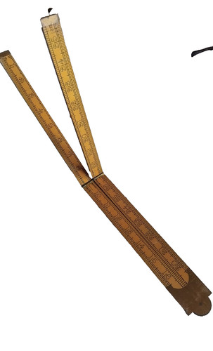 Vintage wooden folding ruler - folding,