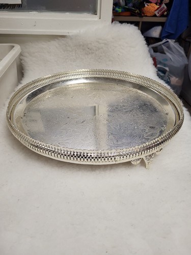 Silver plated serving tray - silver,