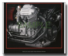 Moto Guzzi 850cc V-twin engine framed picture Le Mans free p&p UK