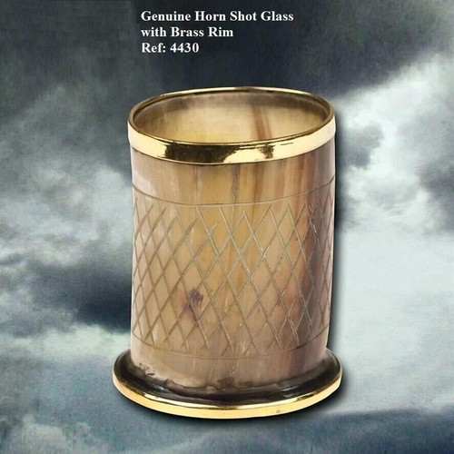 Horn shot glass with - shot, rim