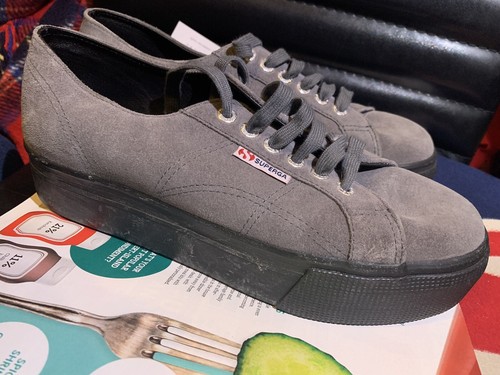 Women superga grey leather - women's,