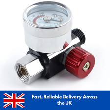 For Spray Gun 1/4" Mini Air Regulator Valve Tool Tail Pressure Gauge & Nozzle