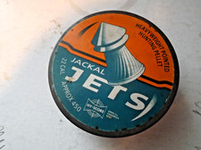 VINTAGE AIR RIFLE .22 JACKAL JETS TIN WITH 175  HEAVY POINTED HUNTING PELLETS