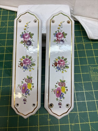 Vintage pair floral porcelain - floral,