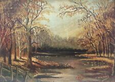 'Farmyard Pond' by J.A. York (Oil)