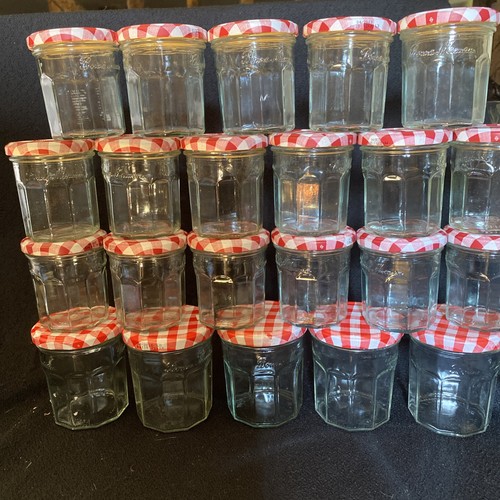 Bonne maman jars - empty,, red