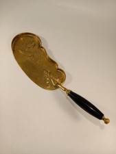 Brass Crumb Scoop Embossed Wheat Design Antique Victorian Tableware
