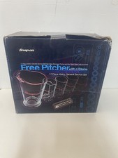 Snap On Tools Vintage Glass Pitcher With 4 Steins New Unused Rare Collectible