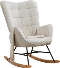 MEUBLE COSY Rocking Chair for Nursery Relaxing Nursing Armchair with High