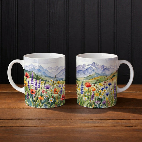 Alpine mountain landscape mug - alpine,