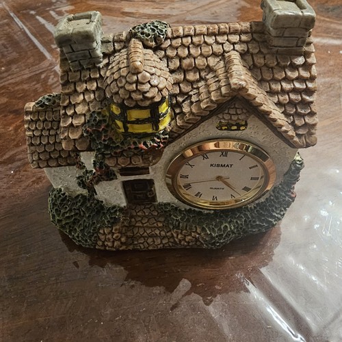 Vintage ceramic cottage clock - cottage,