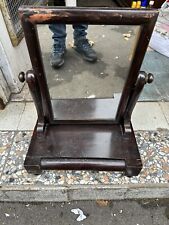 Vintage Old Dressing Table Mirror Mahogany Veneer Drawer 