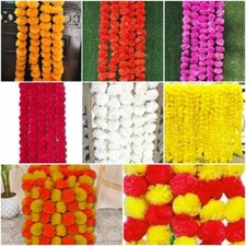 5 PC Artificial Marigold Indian Event Wedding Flower Garlands Vine Decoration