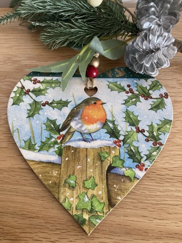 Large hanging wooden heart - a,