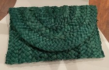 Pretty green Rattan Clutch Bag 