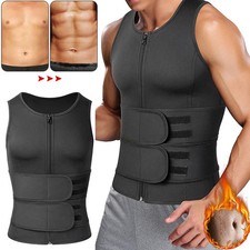 Men Sauna Vest Waist Trainer Corset Body Shaper Fitness Trimmer Shirt Shapewear