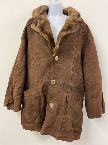 Vintage leather coat size - coat, 16